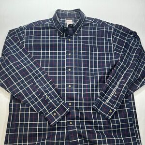 Brooks Brothers Men's Long Sleeve Button Down Plaid Shirt Classic Fit